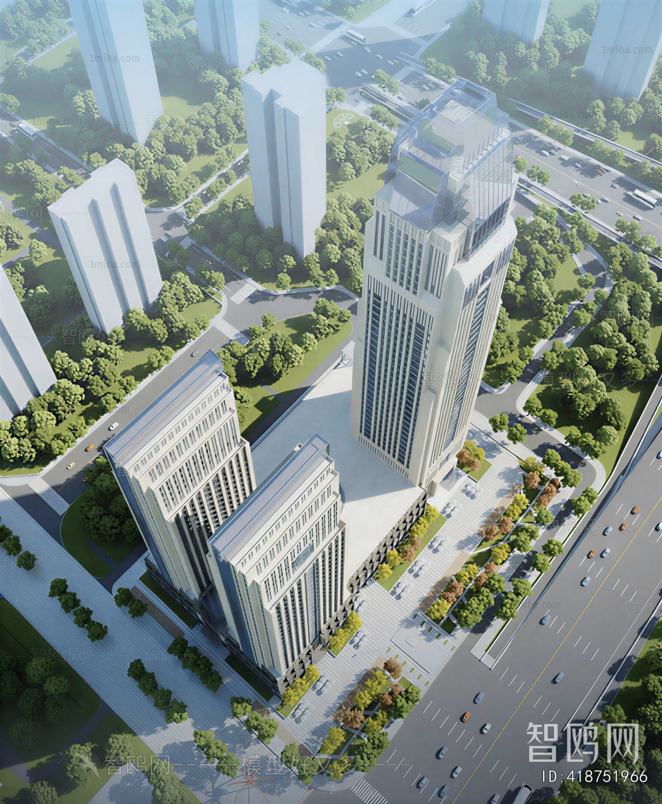 Modern Architectural Bird's-eye View Planning