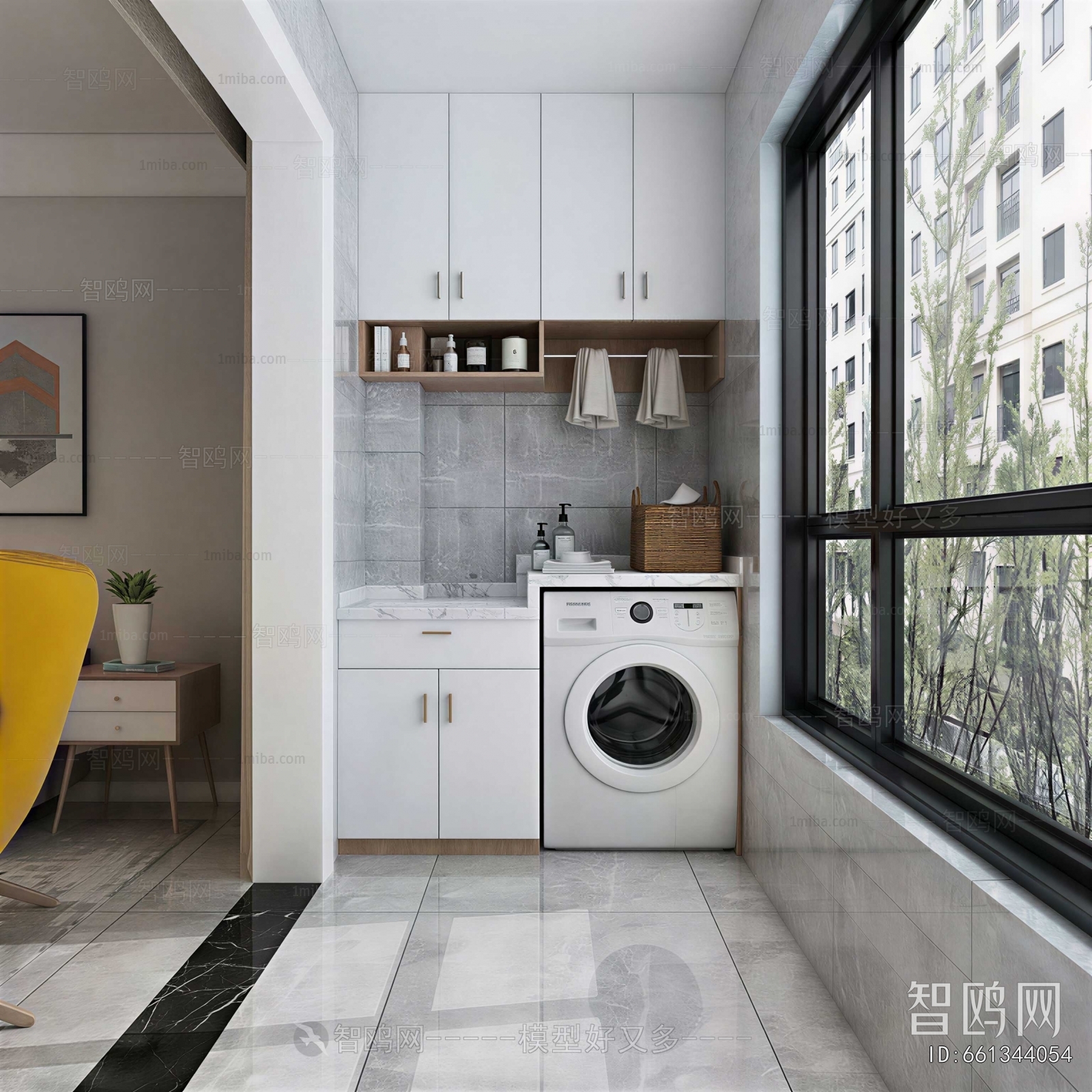 Modern Balcony Laundry Room