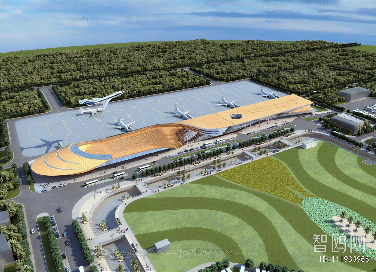 Modern Architectural Bird's-eye View Planning
