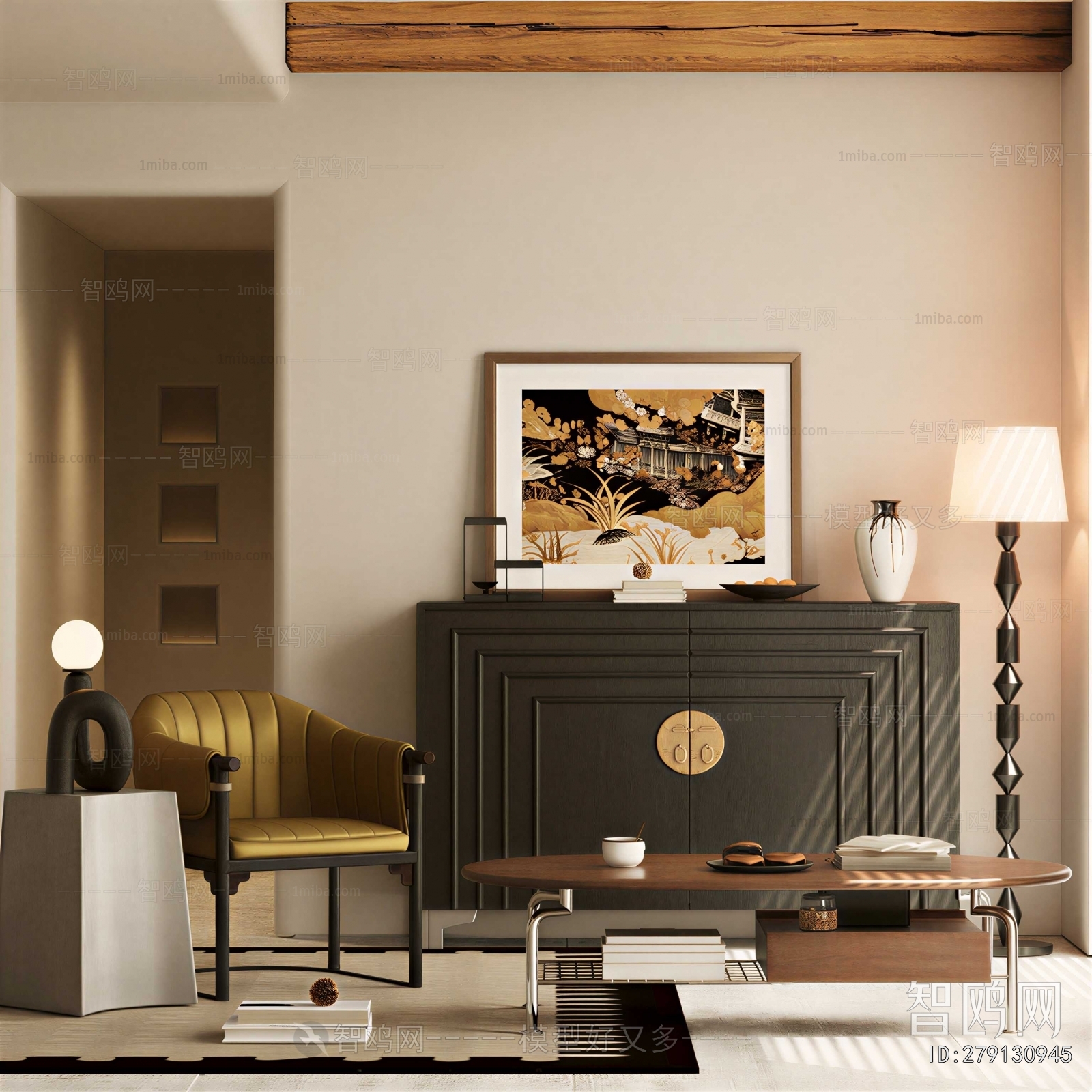New Chinese Style A Living Room