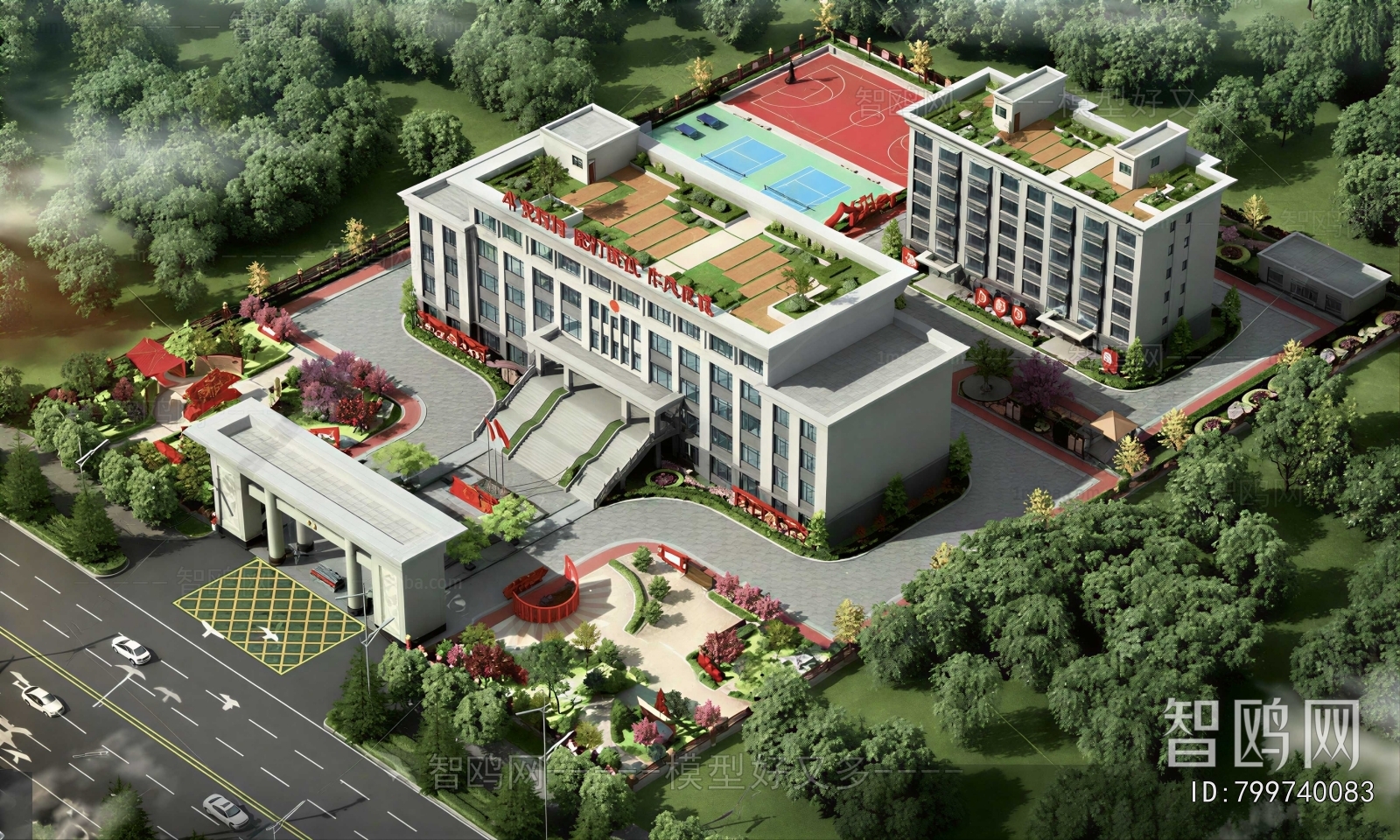 Modern Architectural Bird's-eye View Planning