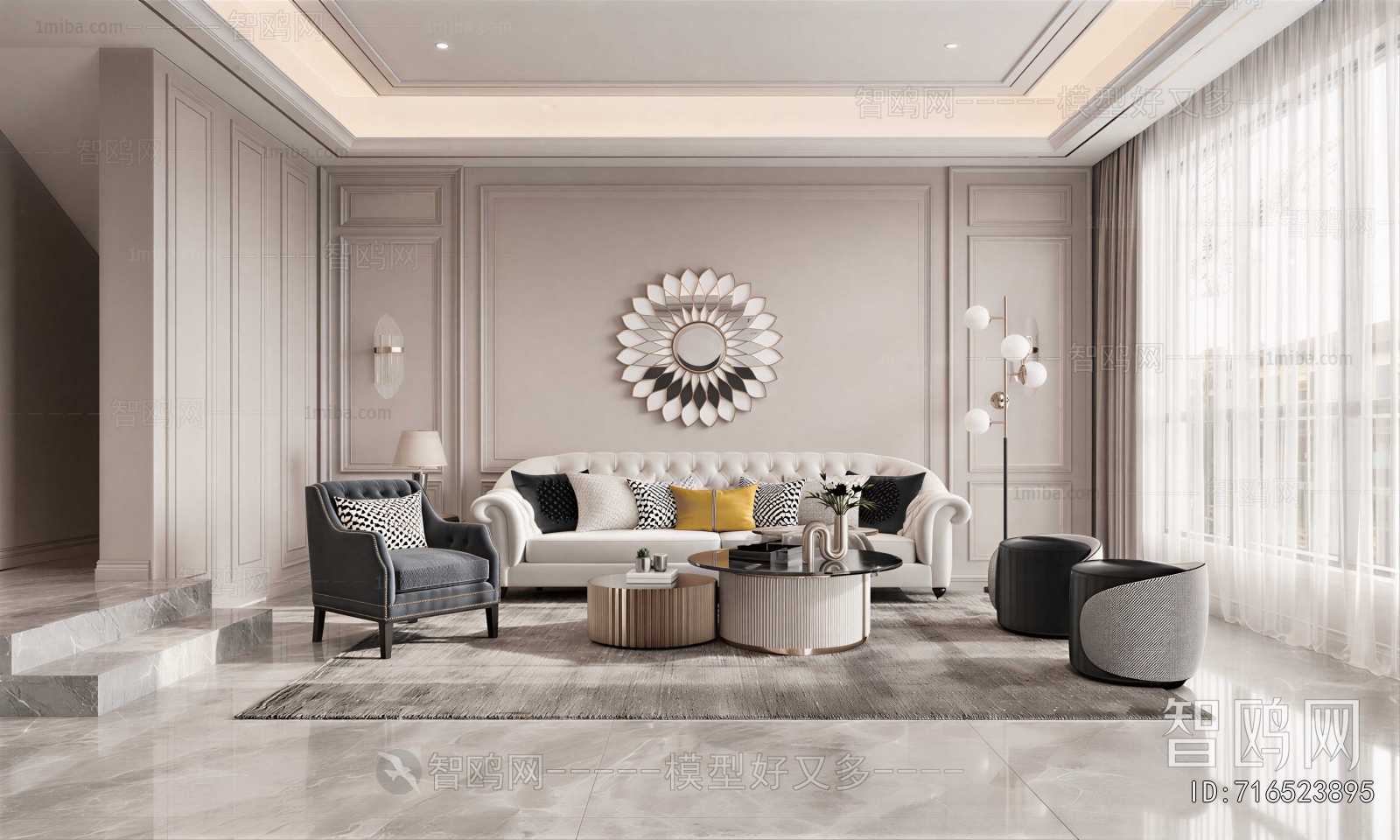 Simple European Style A Living Room