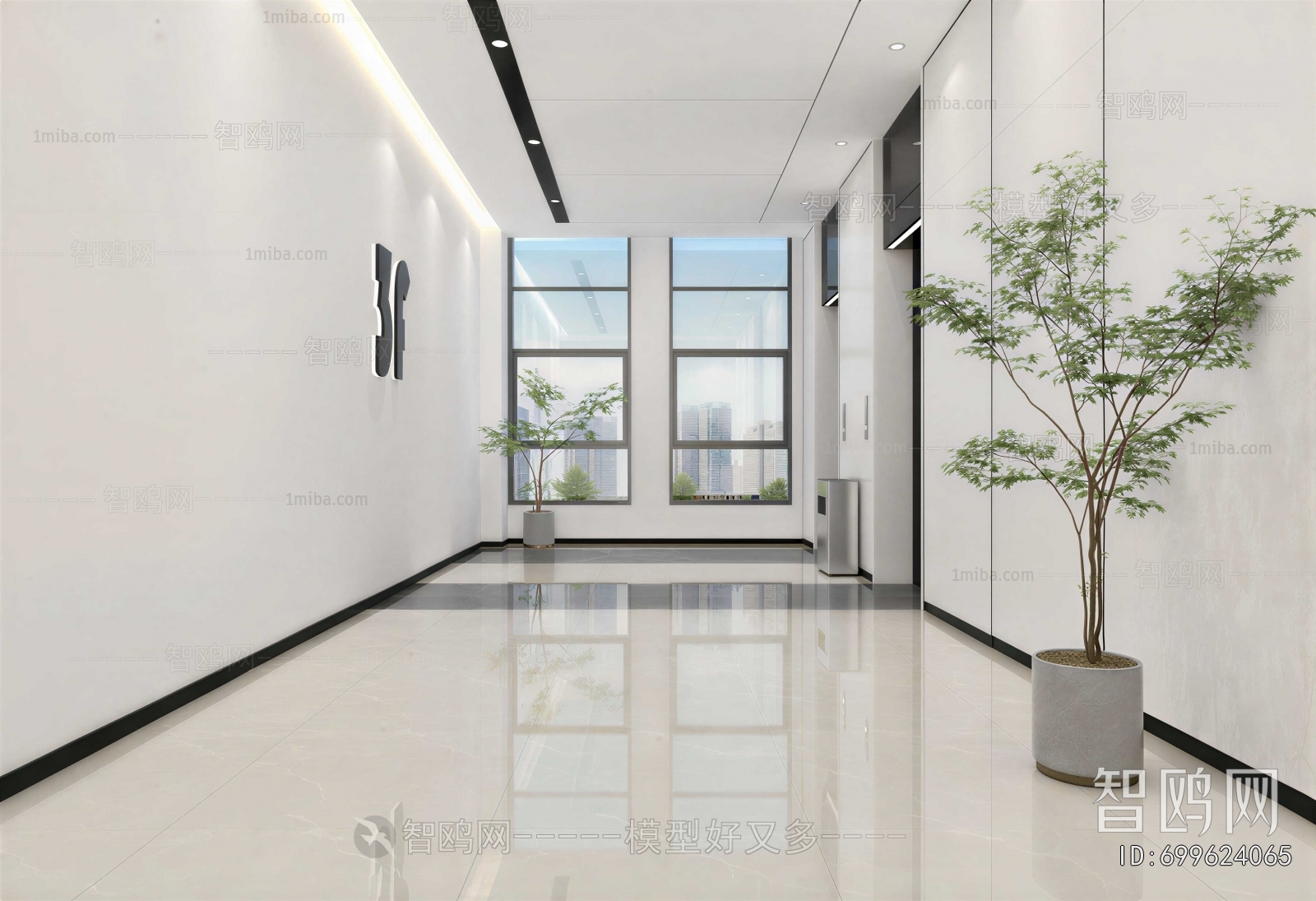 Modern Office Elevator Hall