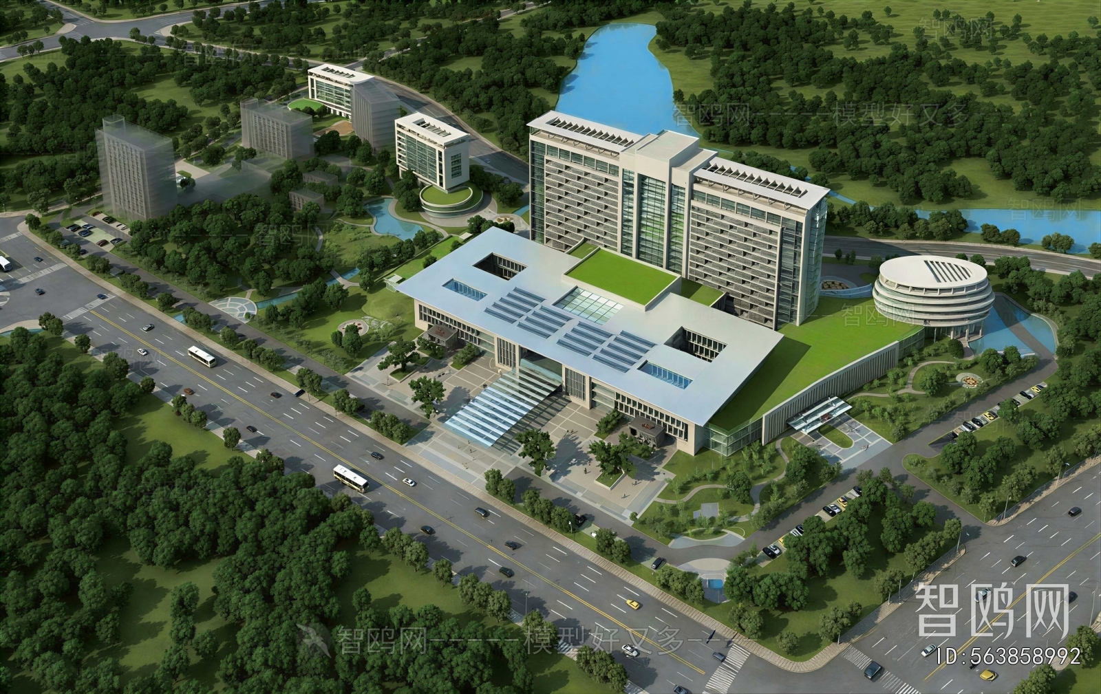Modern Architectural Bird's-eye View Planning