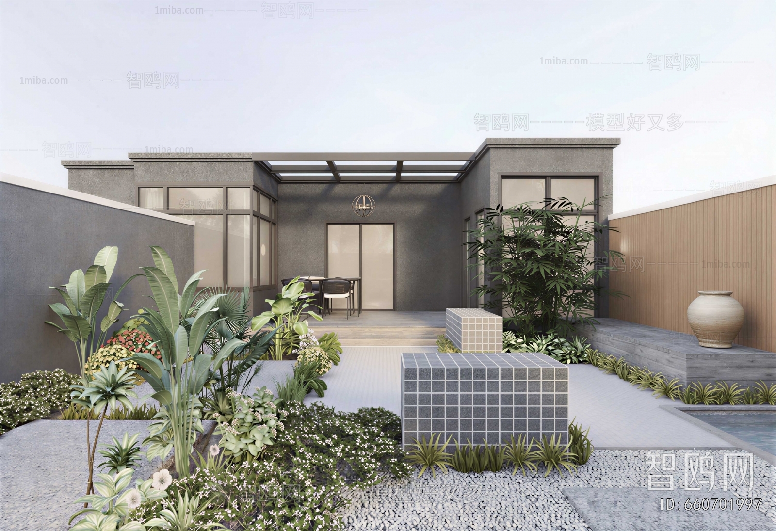 Modern Courtyard/landscape