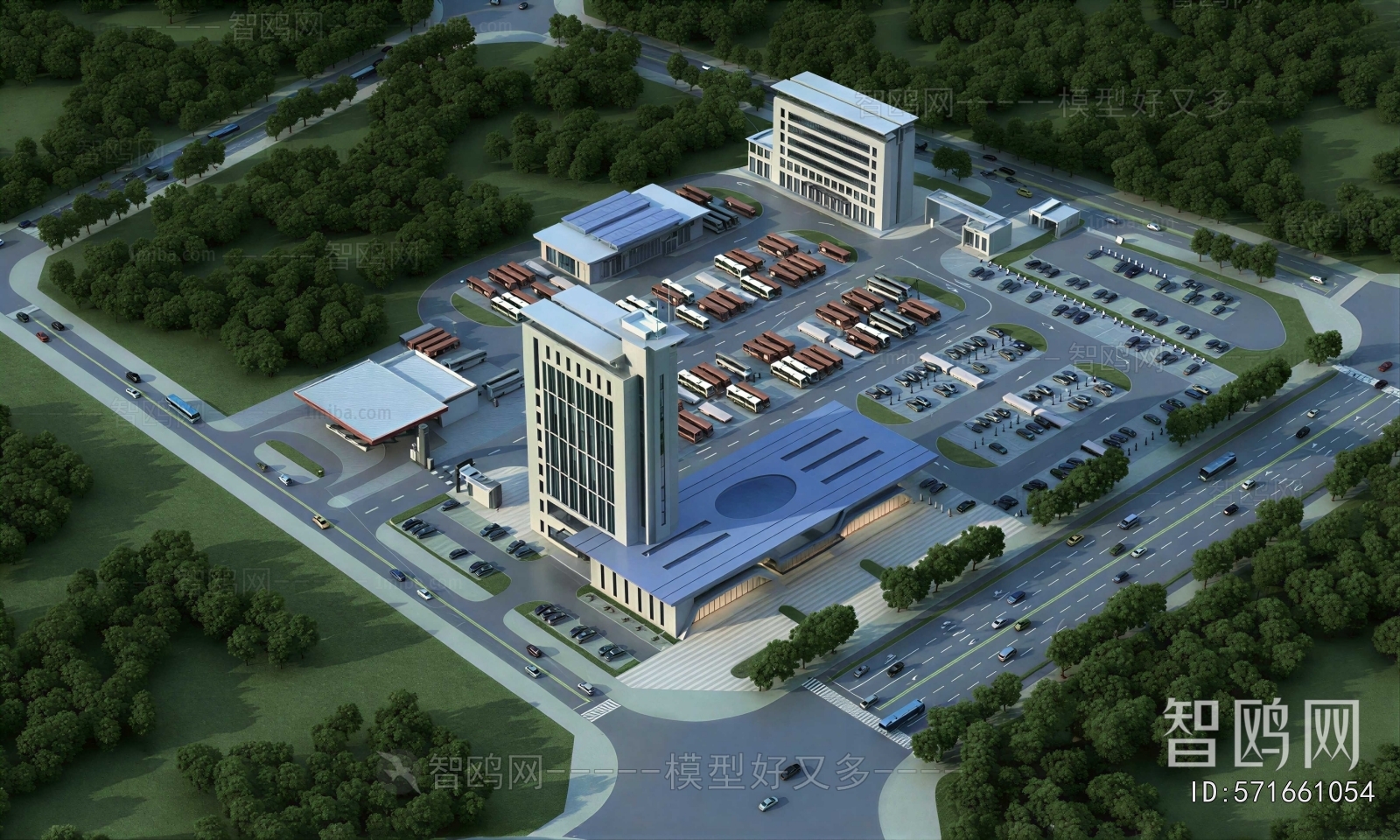 Modern Architectural Bird's-eye View Planning