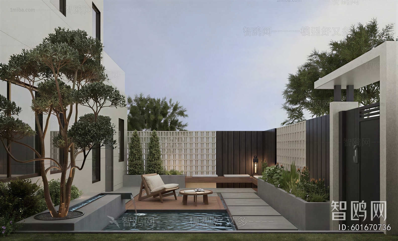 Modern Courtyard/landscape
