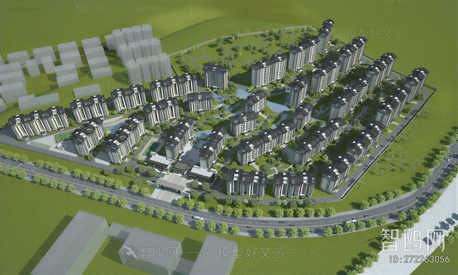 Modern Architectural Bird's-eye View Planning