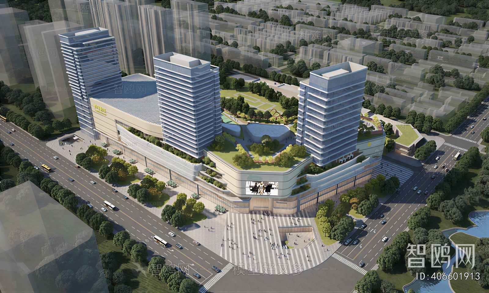 Modern Architectural Bird's-eye View Planning