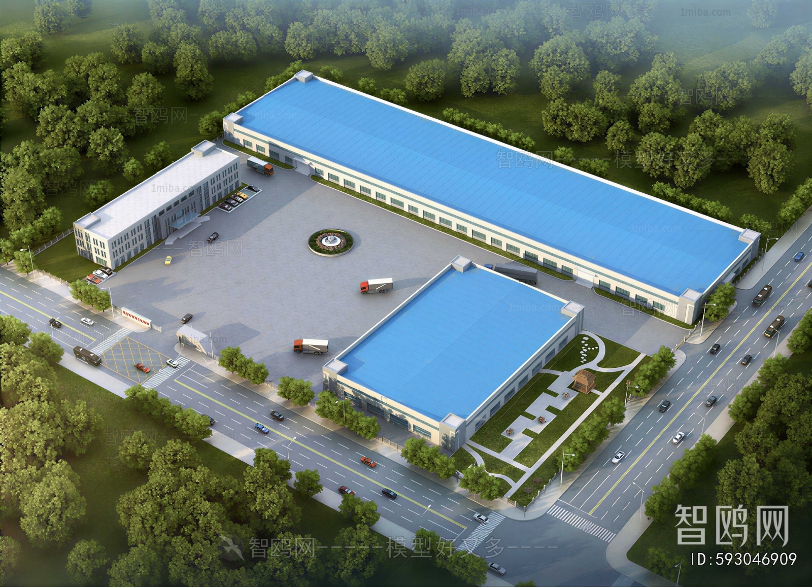 Modern Architectural Bird's-eye View Planning