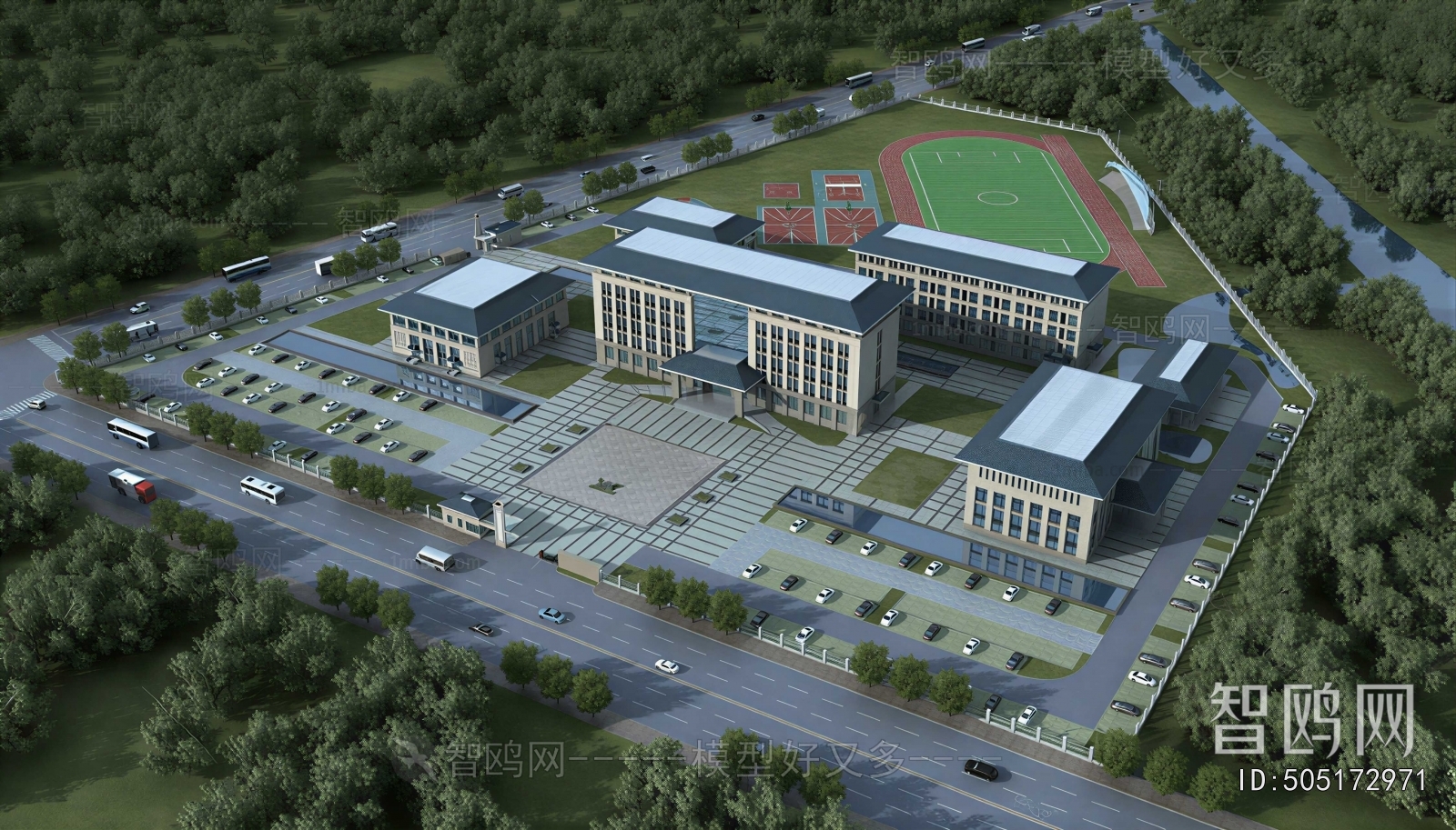 Modern Architectural Bird's-eye View Planning
