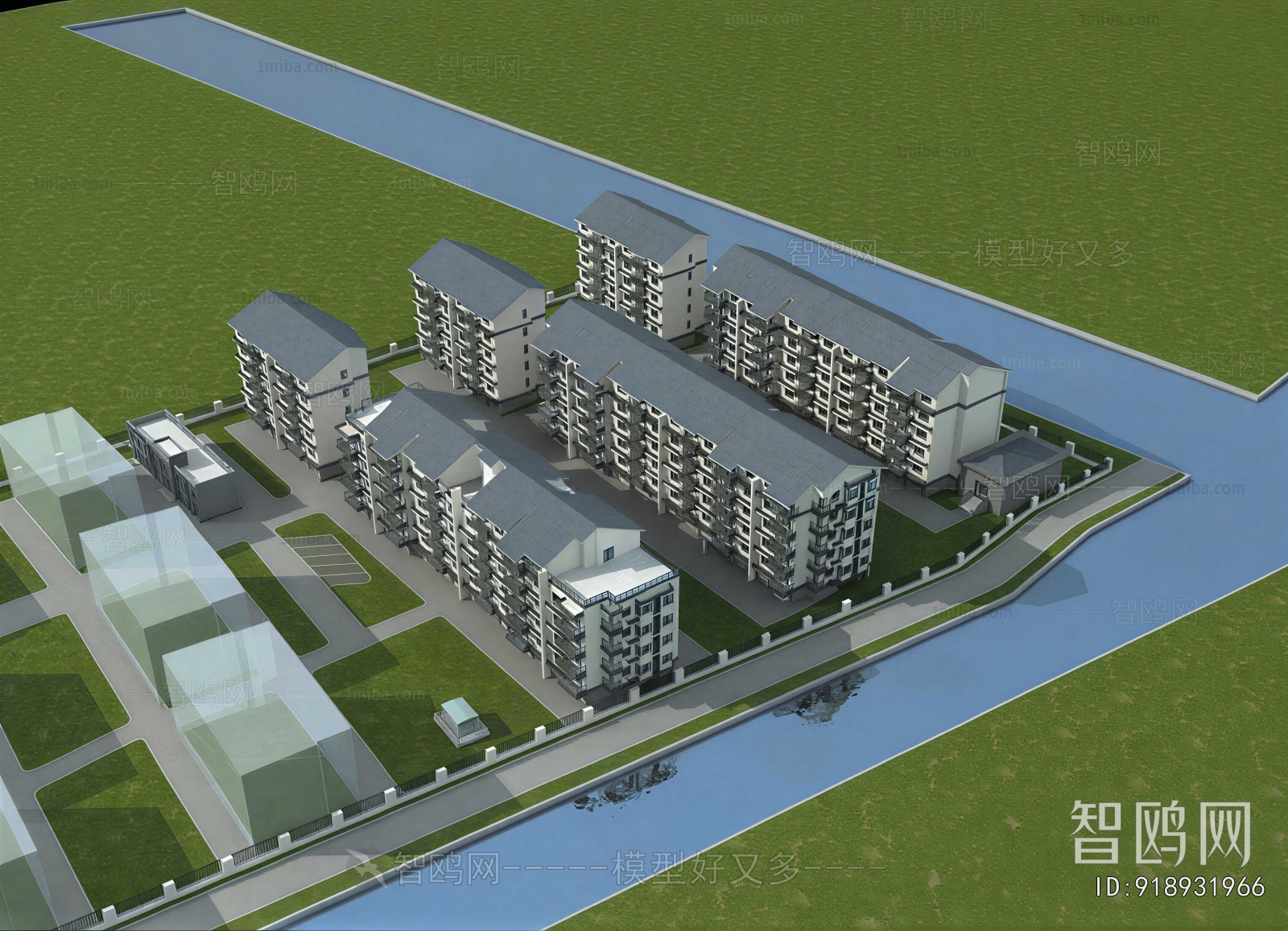 Modern Architectural Bird's-eye View Planning