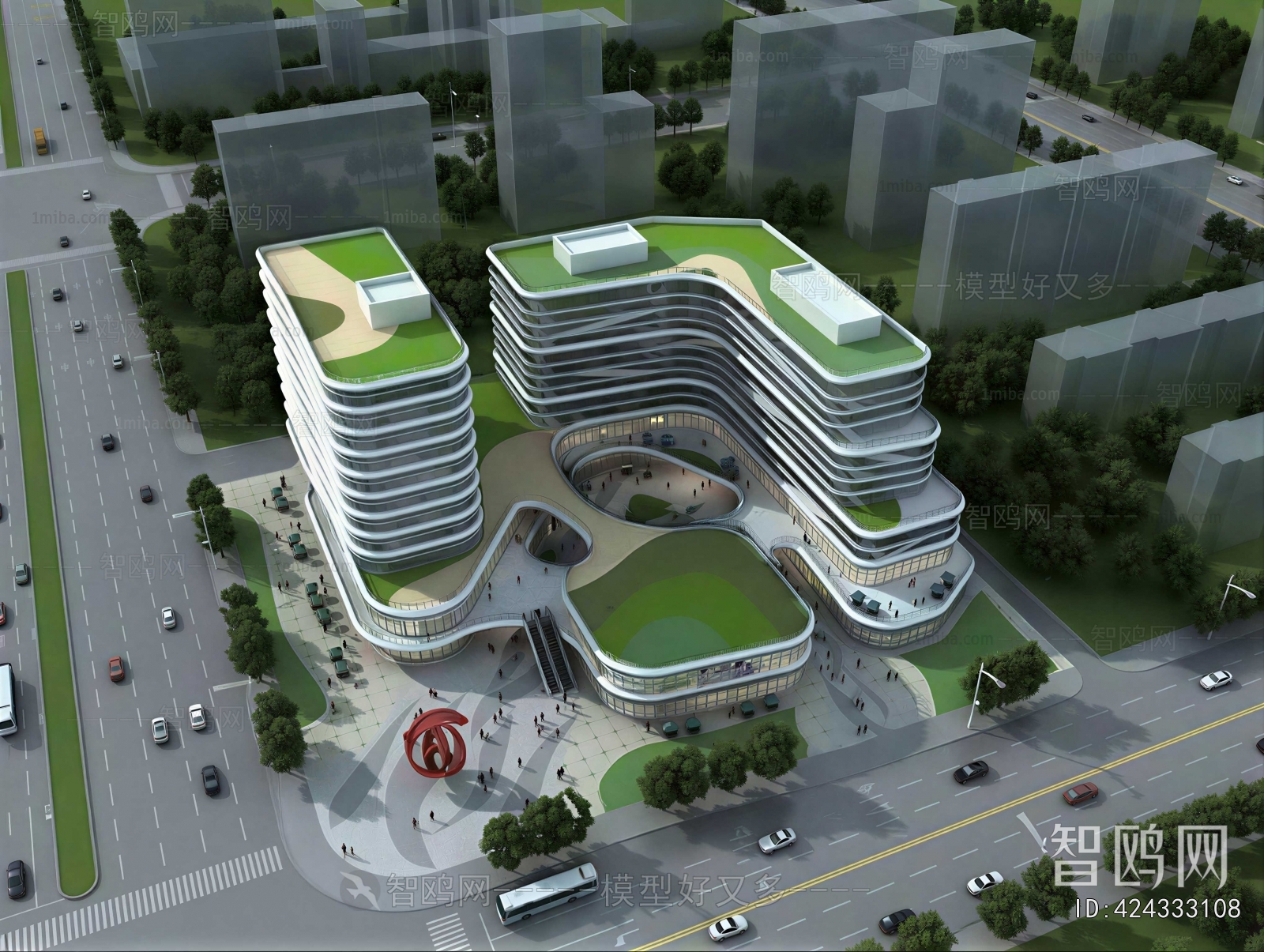 Modern Architectural Bird's-eye View Planning
