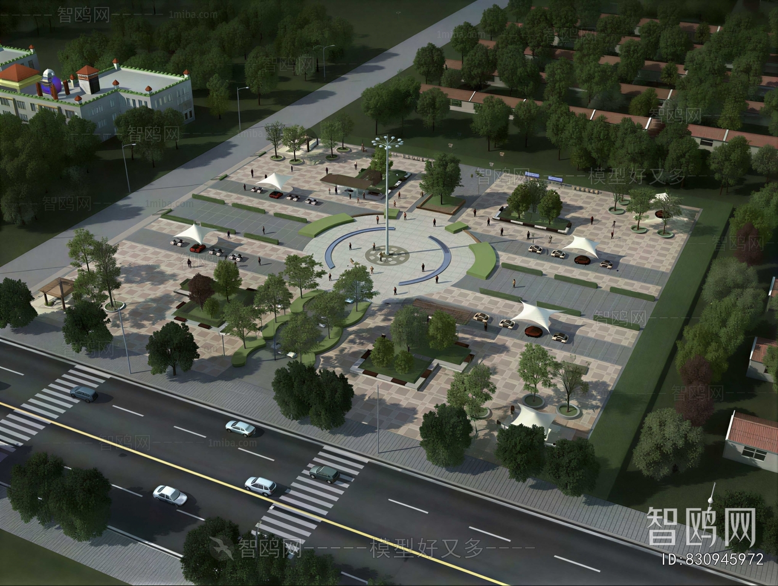 Modern Architectural Bird's-eye View Planning