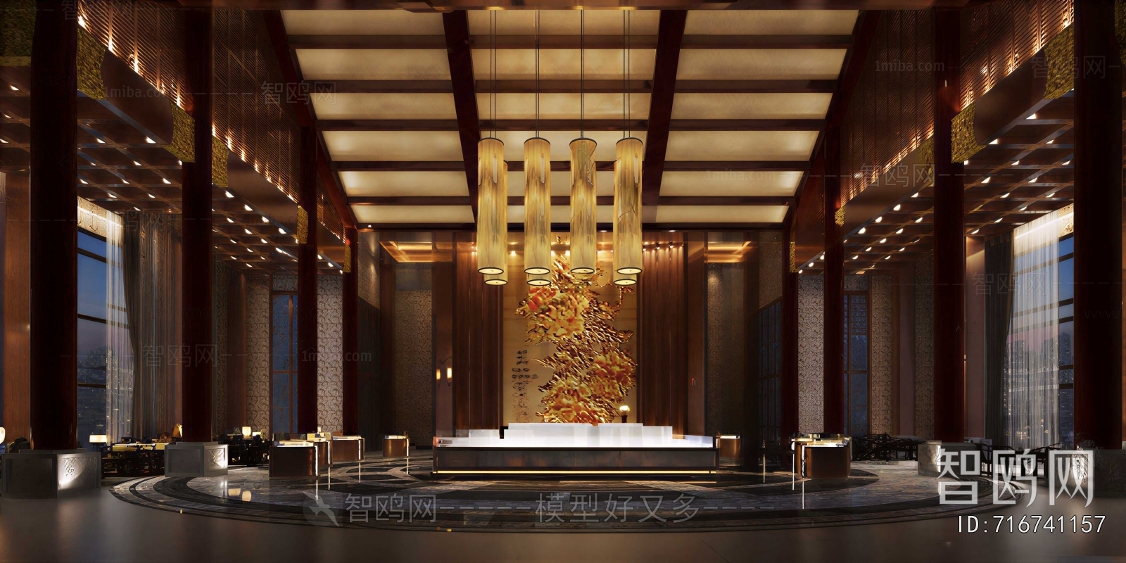 New Chinese Style Lobby Hall