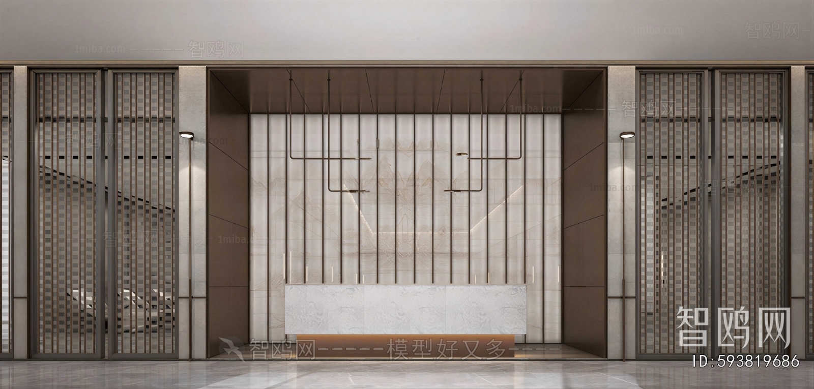 New Chinese Style Office Reception Desk