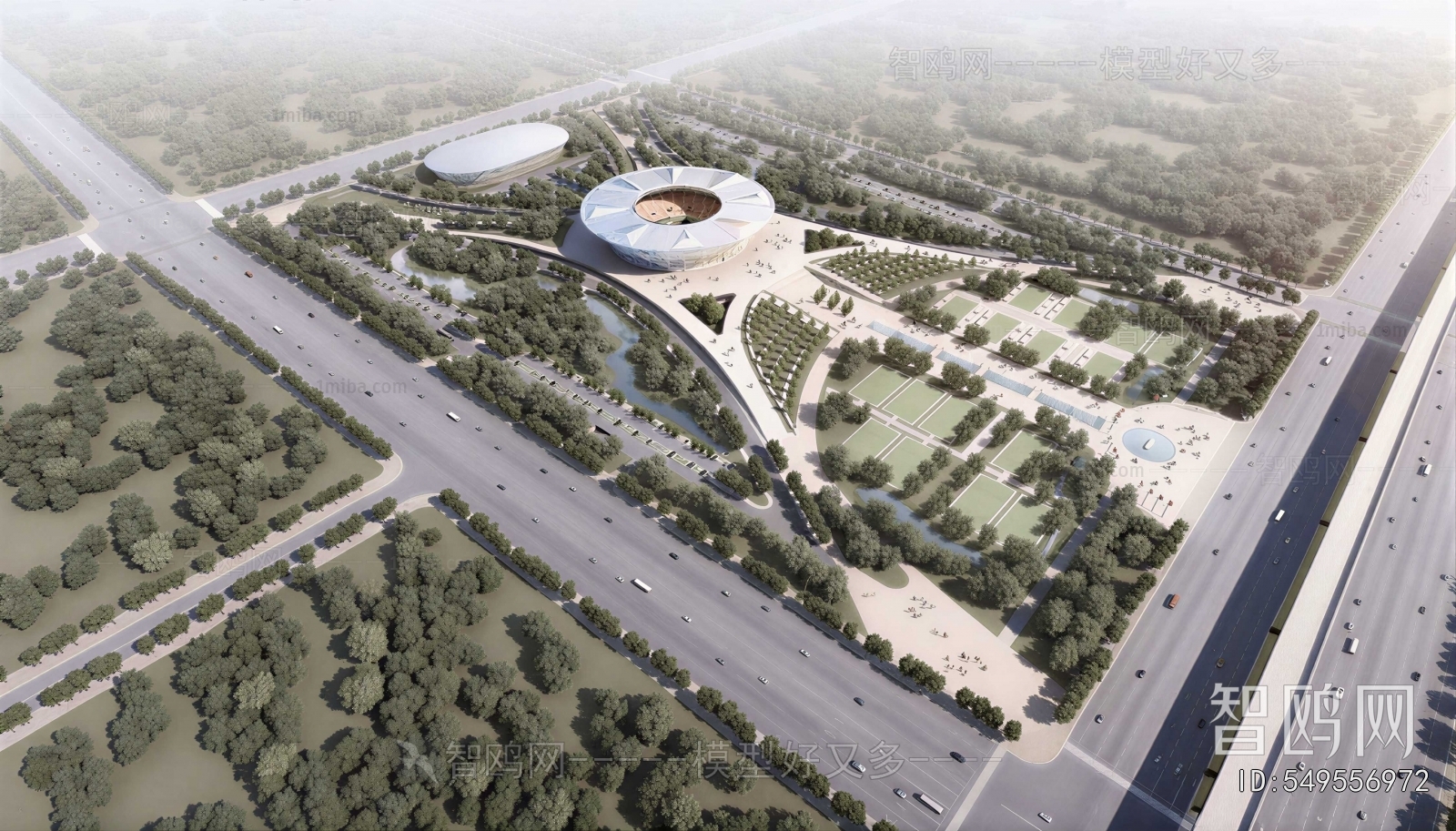 Modern Architectural Bird's-eye View Planning