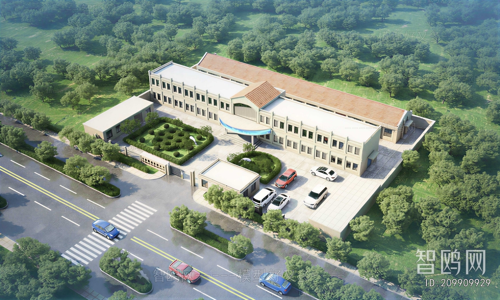 Modern Architectural Bird's-eye View Planning