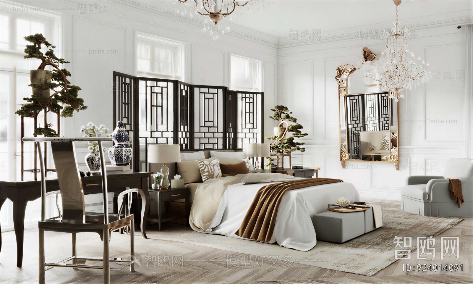 New Chinese Style Bedroom