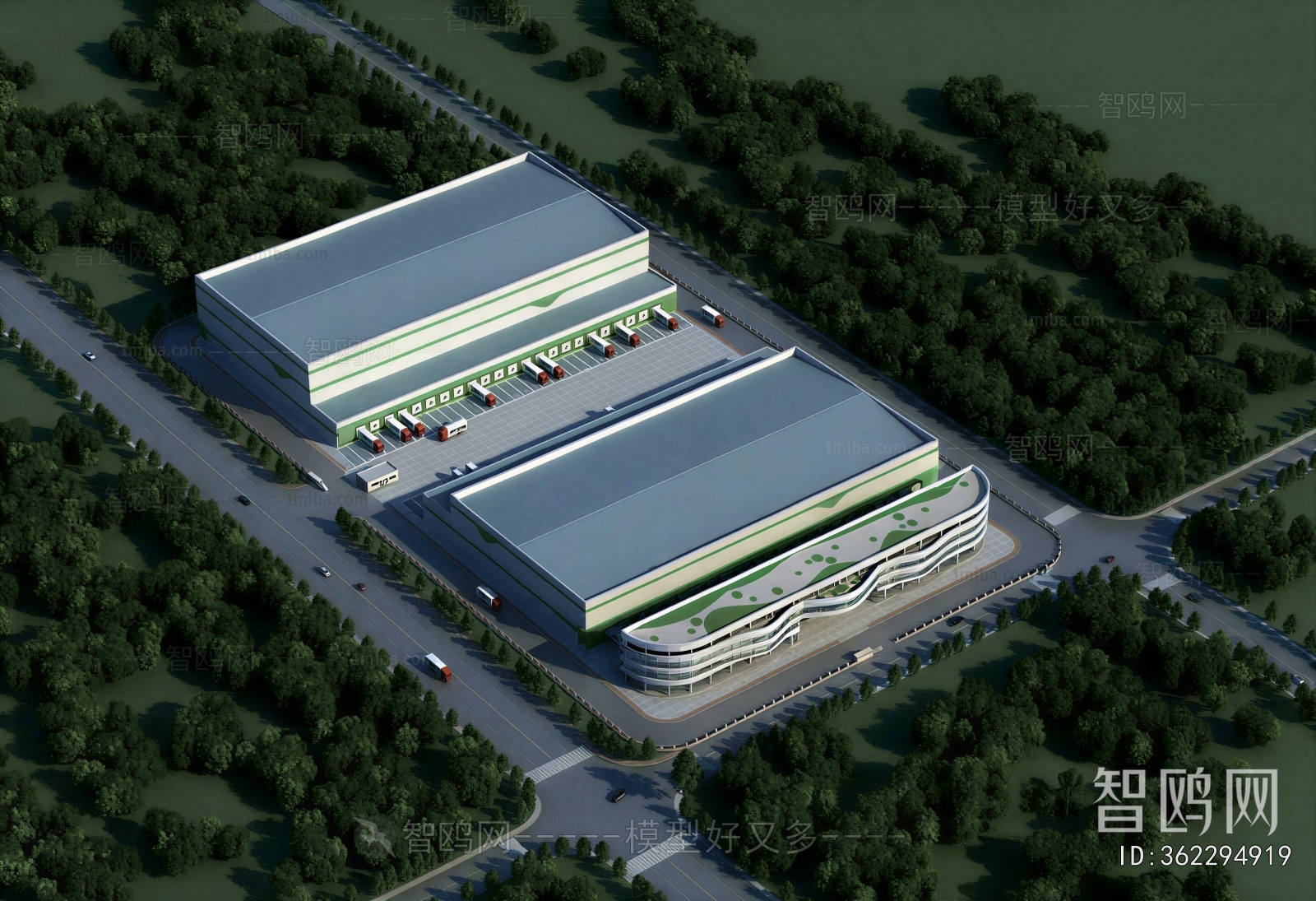 Modern Architectural Bird's-eye View Planning