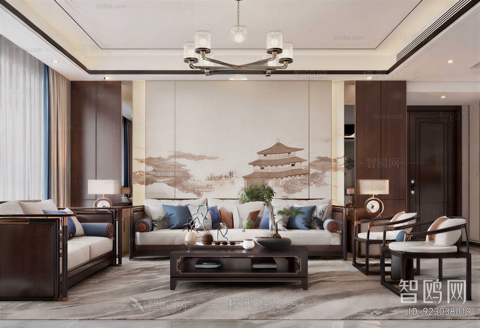New Chinese Style A Living Room