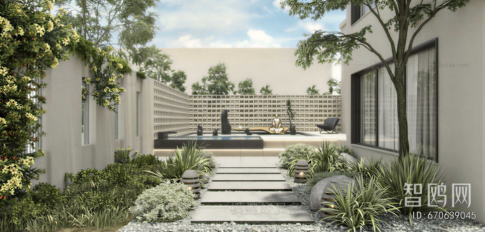 Modern Courtyard/landscape
