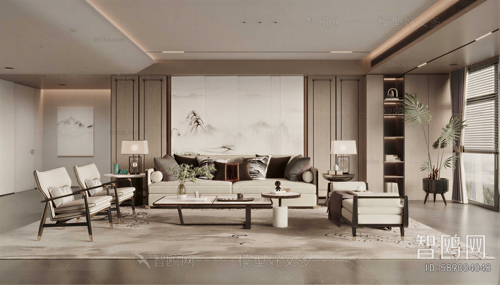 New Chinese Style A Living Room