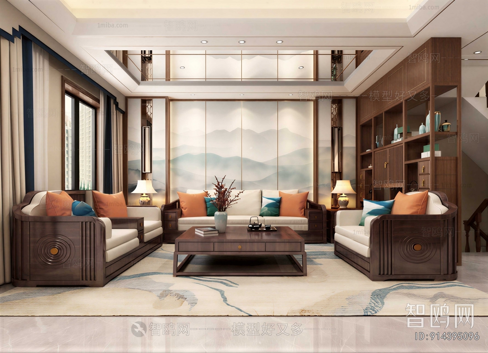New Chinese Style A Living Room