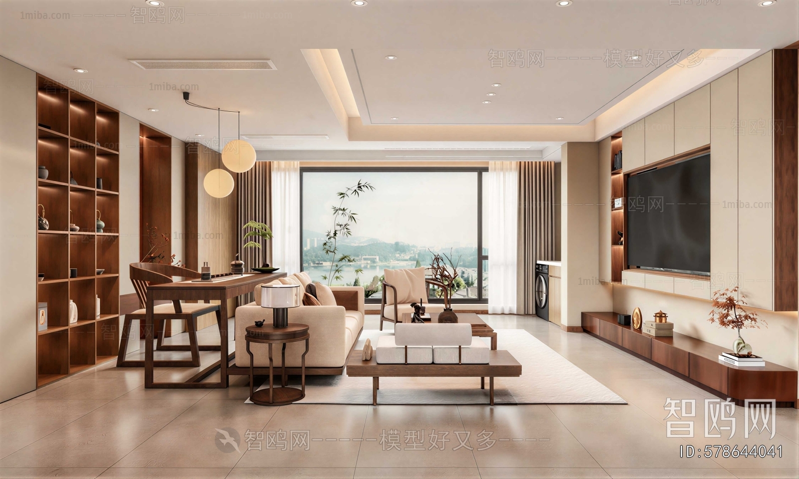 New Chinese Style A Living Room