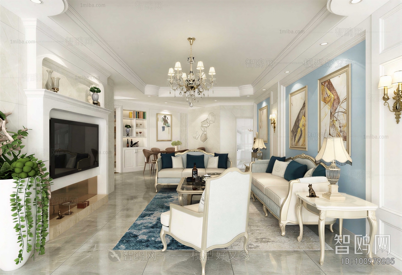 Simple European Style A Living Room