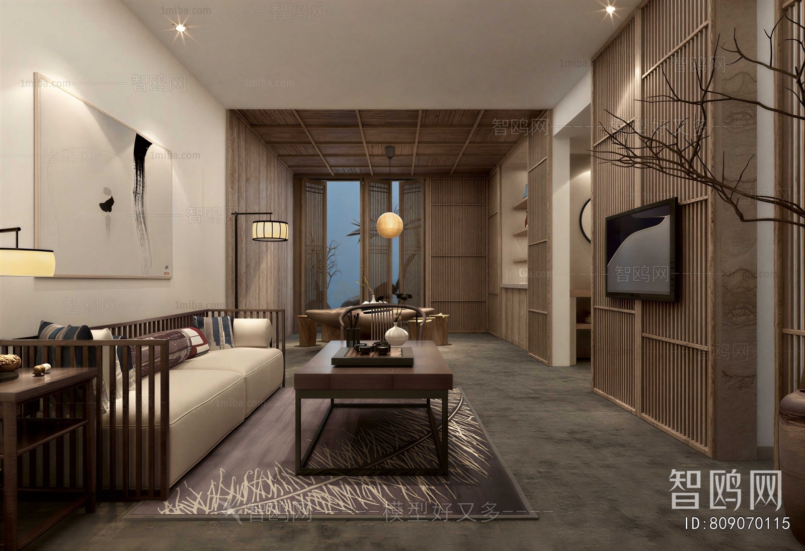 New Chinese Style A Living Room