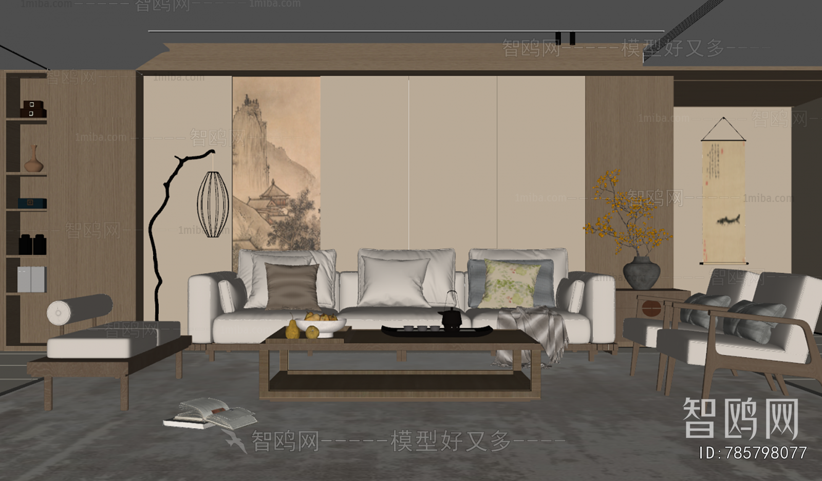 New Chinese Style A Living Room