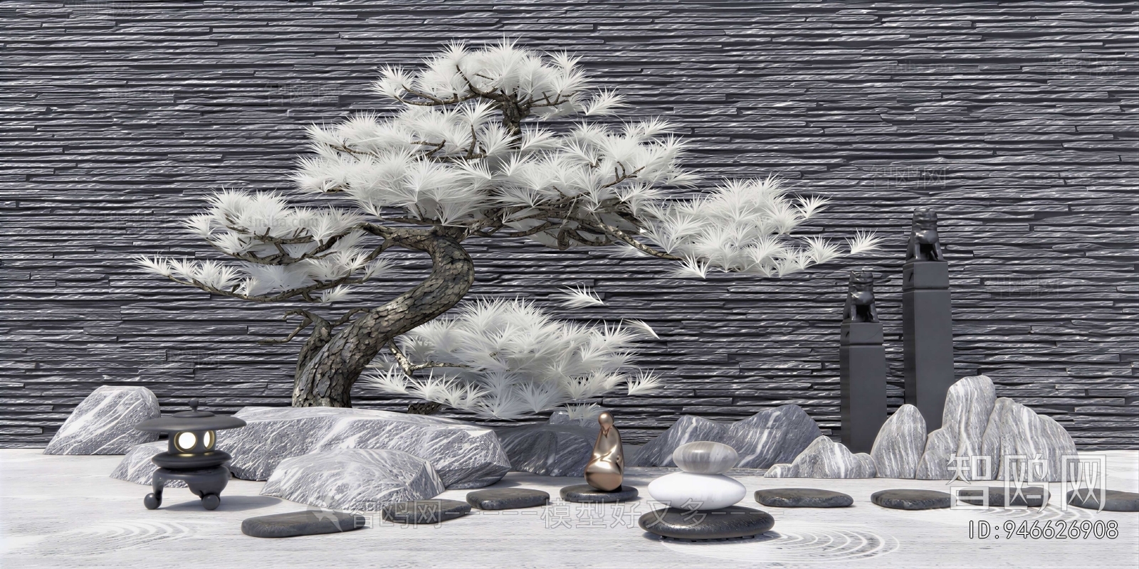 New Chinese Style Rockery Waterscape