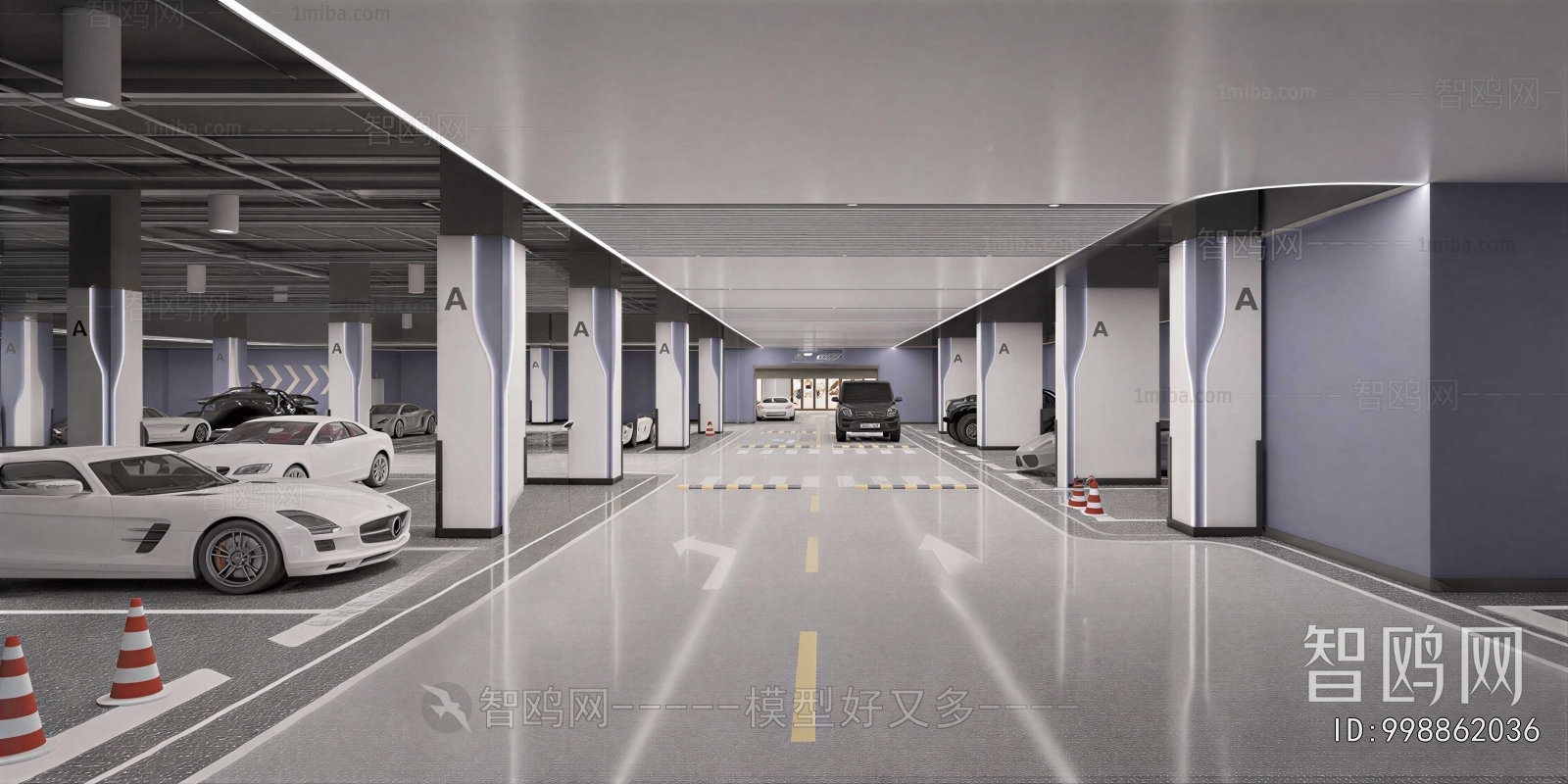 Modern Underground Parking Lot