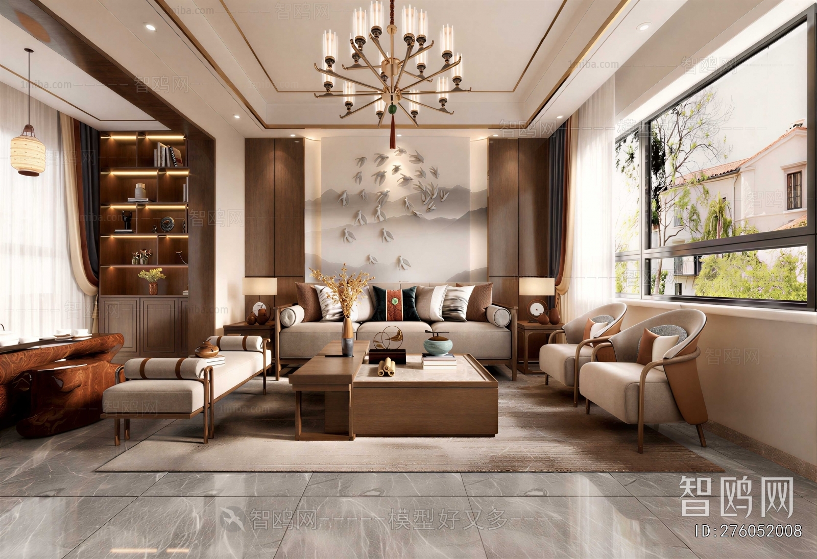 New Chinese Style A Living Room