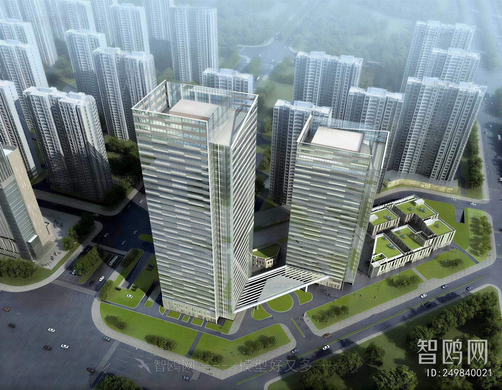 Modern Architectural Bird's-eye View Planning