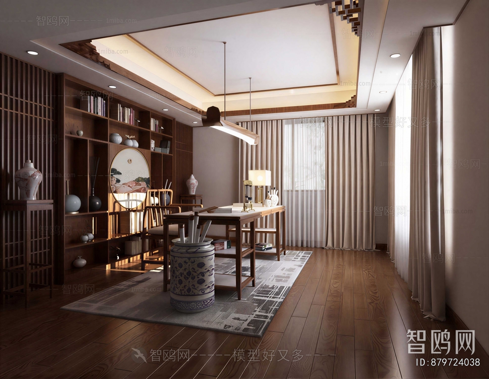 New Chinese Style Study Space