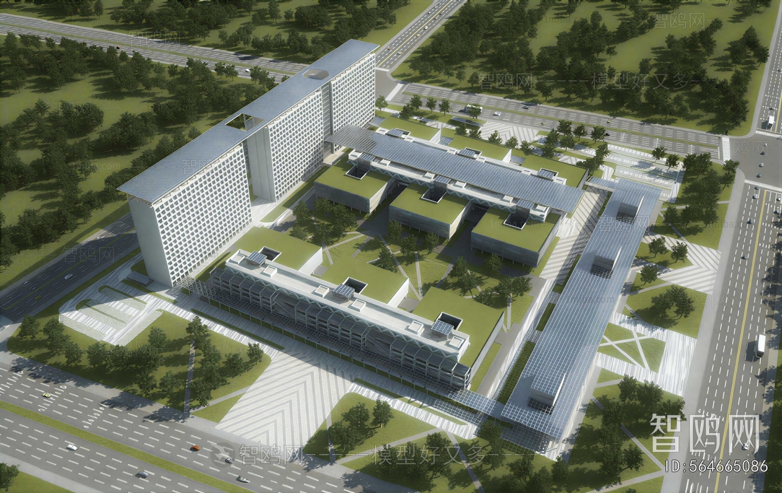 Modern Architectural Bird's-eye View Planning