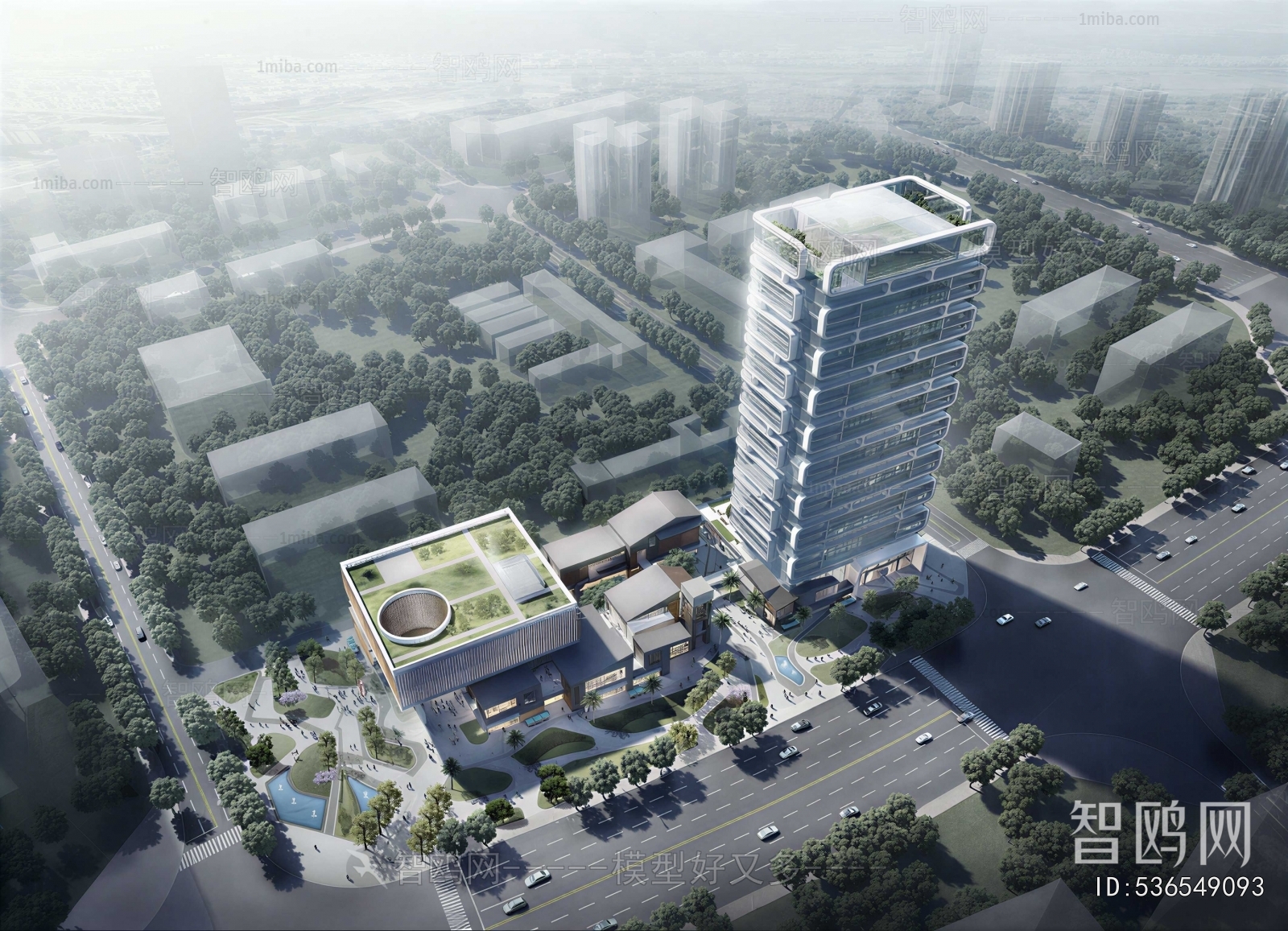 Modern Architectural Bird's-eye View Planning