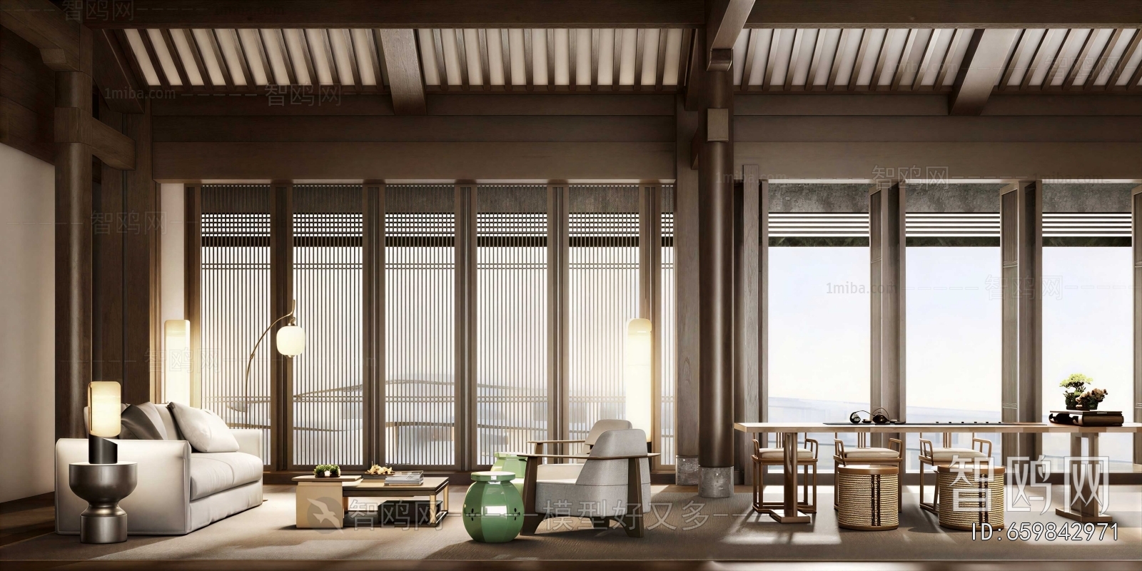 New Chinese Style A Living Room