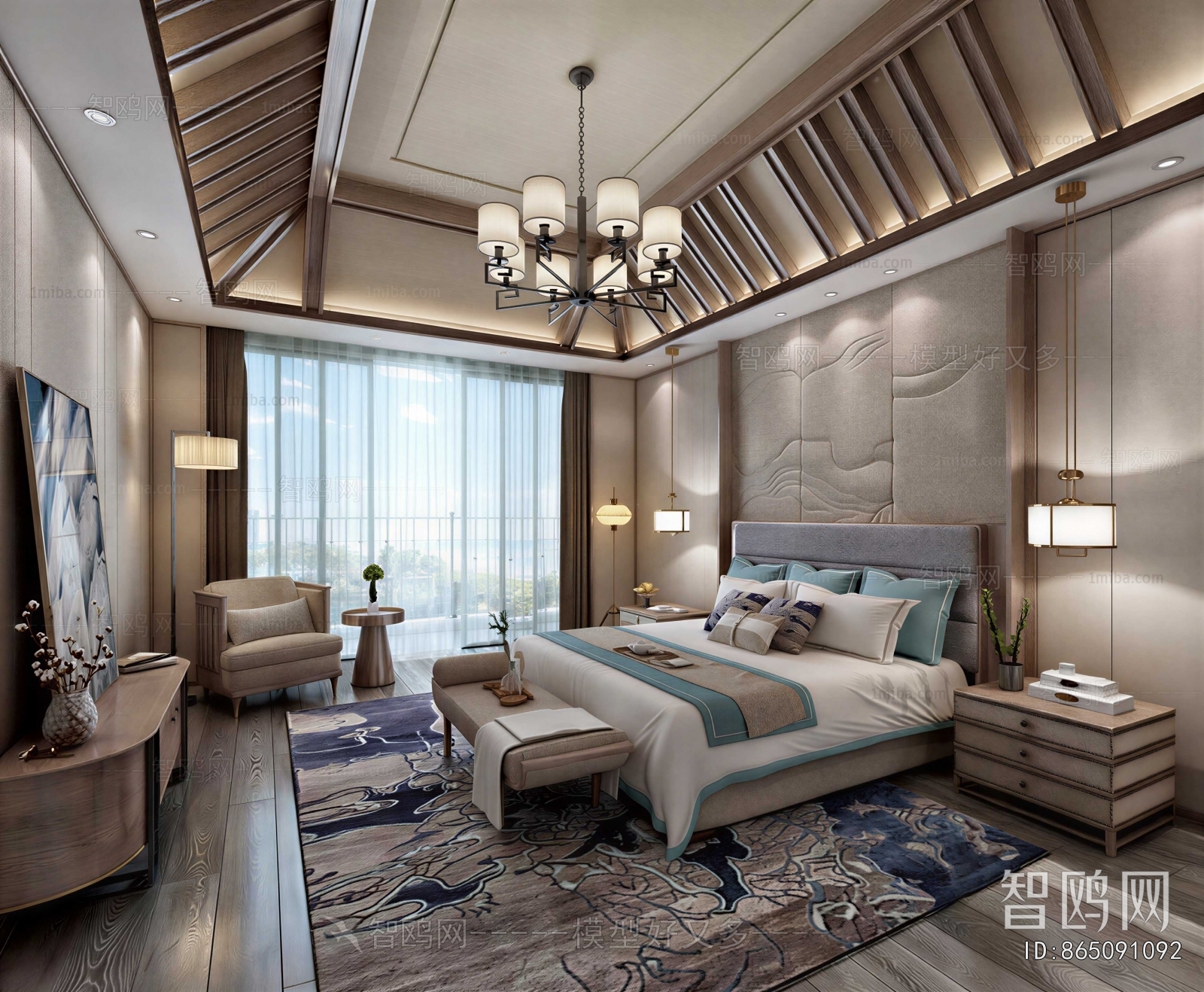 New Chinese Style Bedroom
