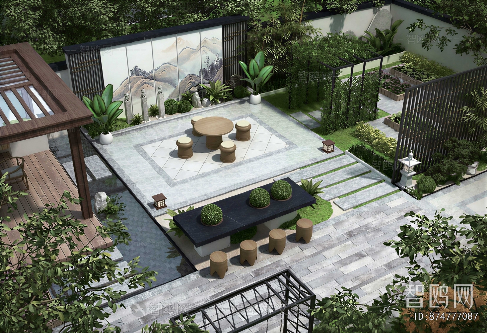 New Chinese Style Courtyard/landscape
