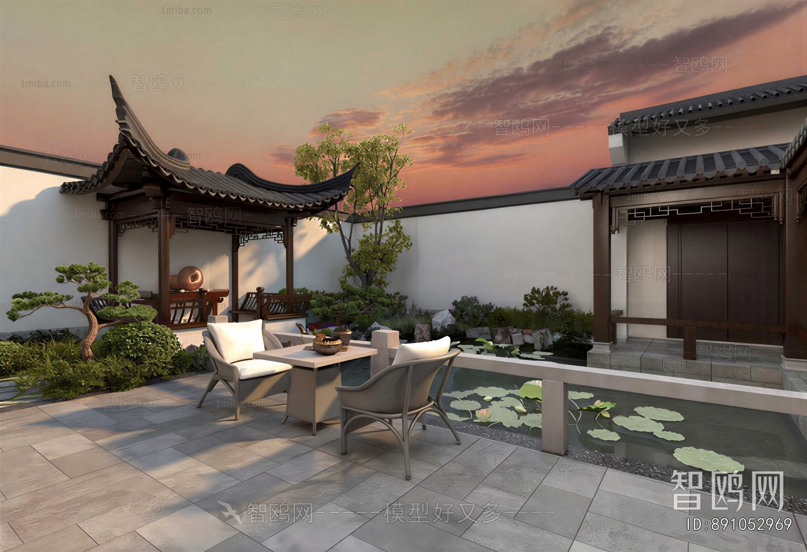 New Chinese Style Courtyard/landscape
