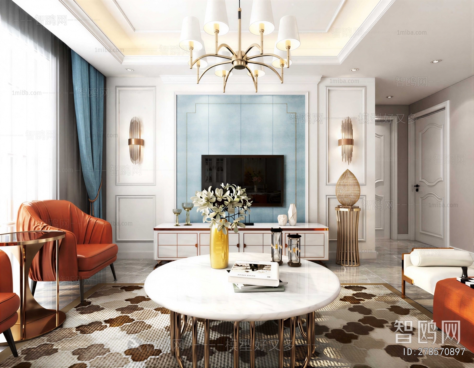 Simple European Style A Living Room