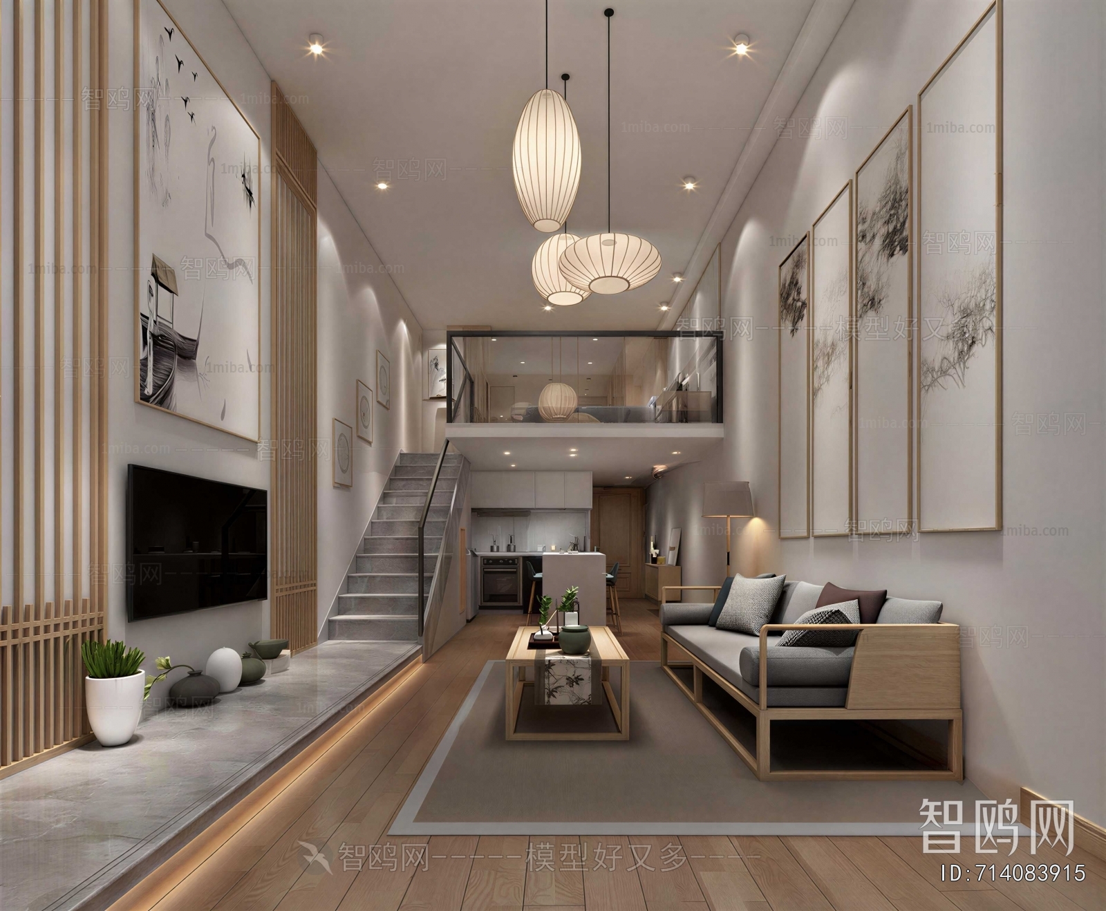 New Chinese Style A Living Room
