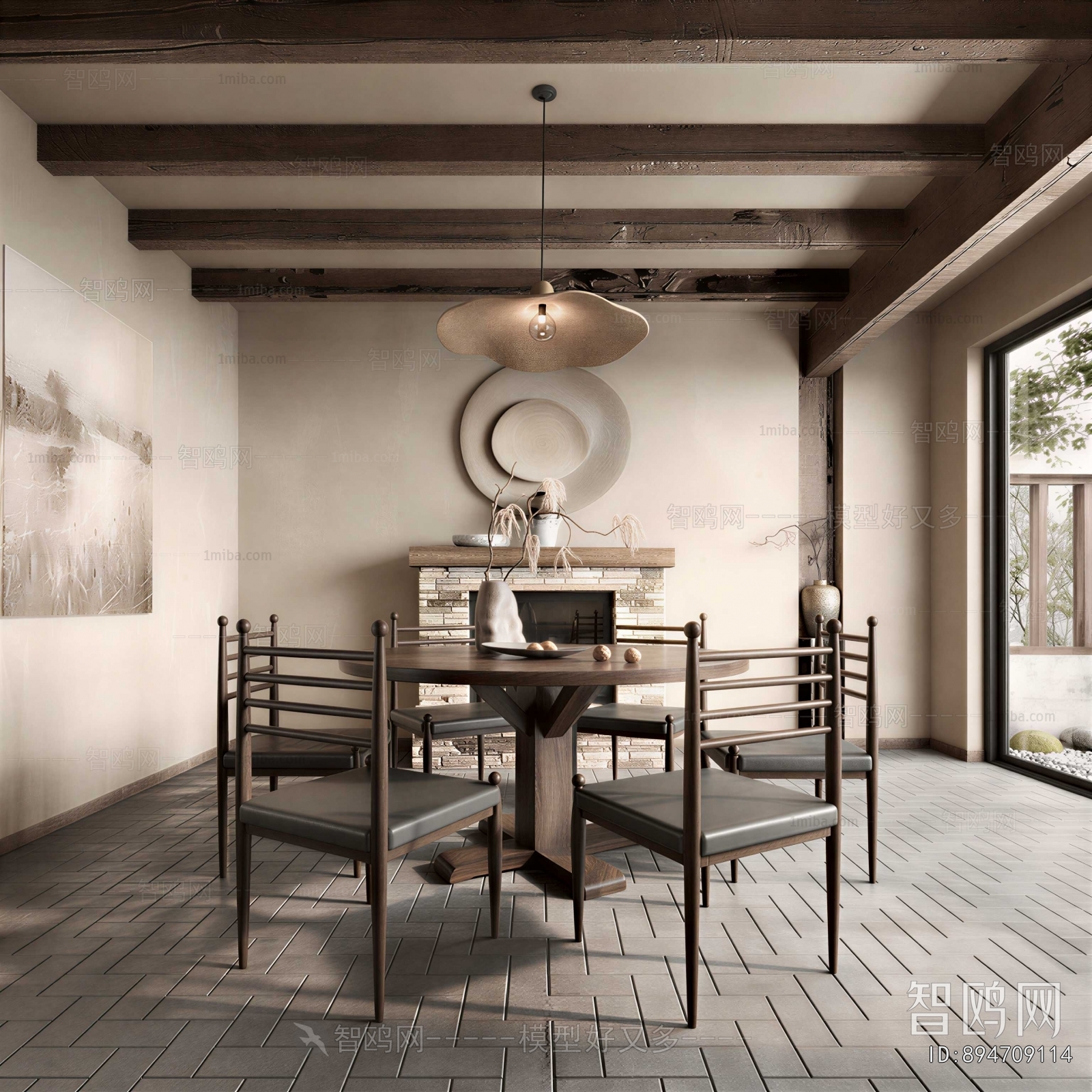 Wabi-sabi Style Dining Room