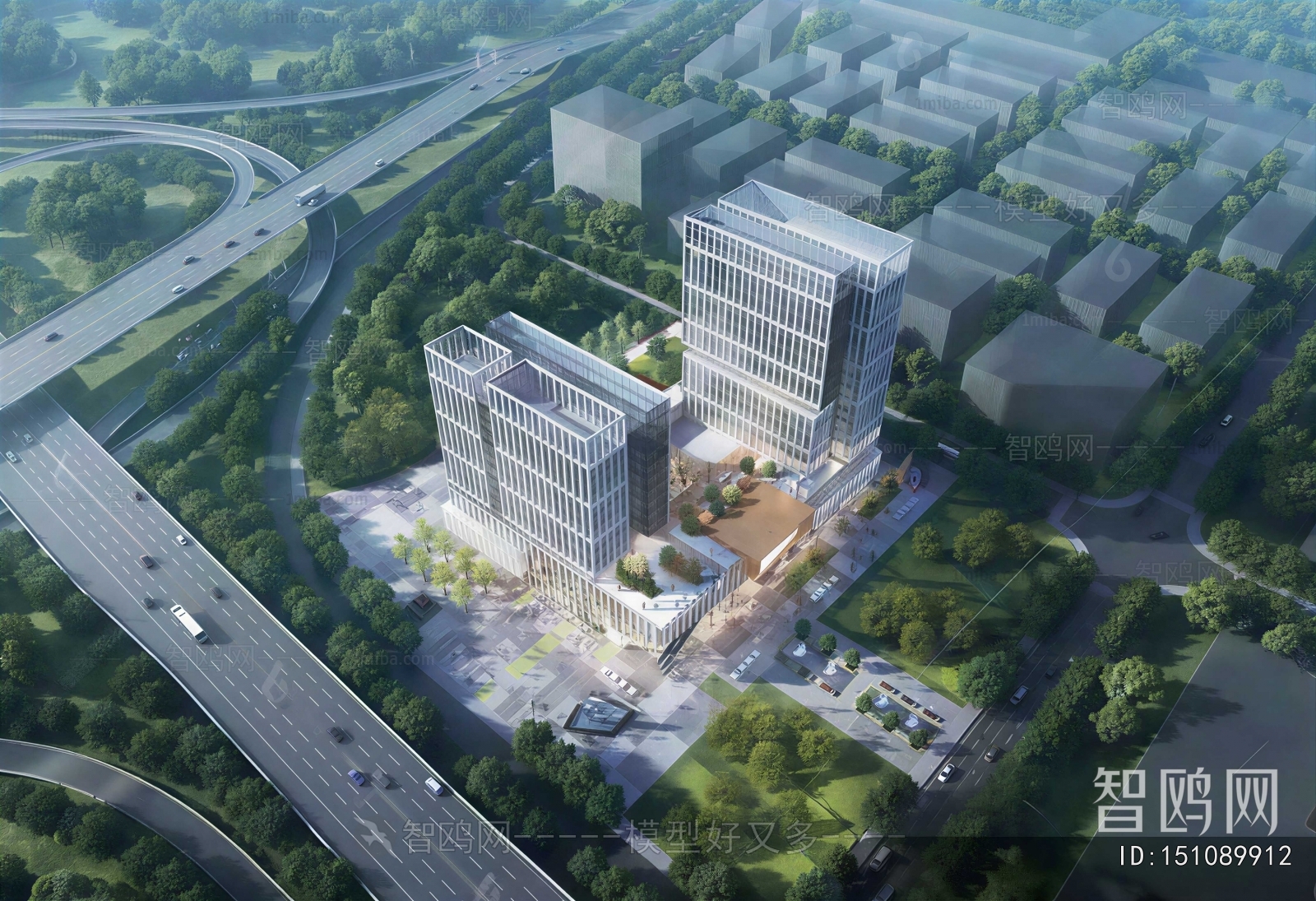 Modern Architectural Bird's-eye View Planning