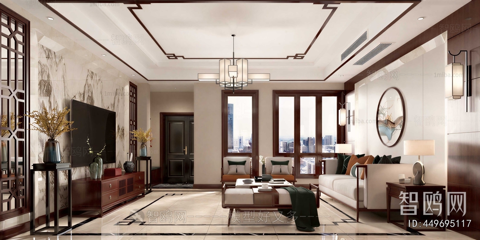 New Chinese Style A Living Room