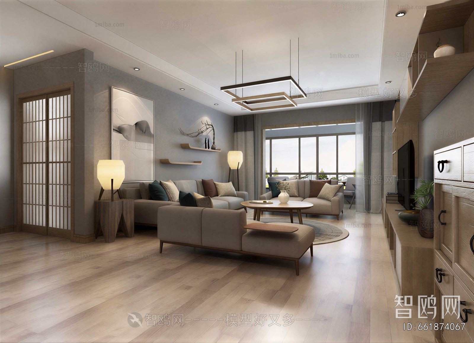 New Chinese Style A Living Room