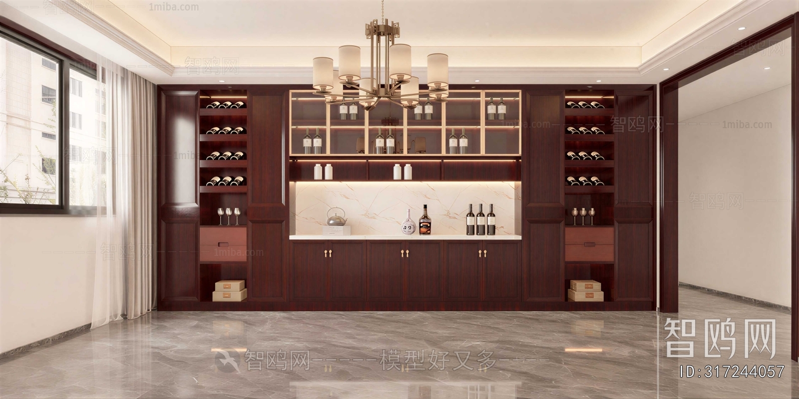 New Chinese Style Wine Cabinet